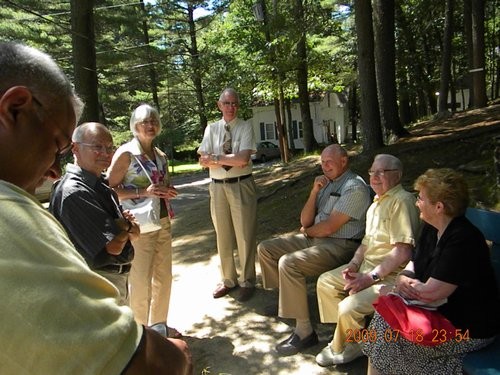 Resting under the pines with friends