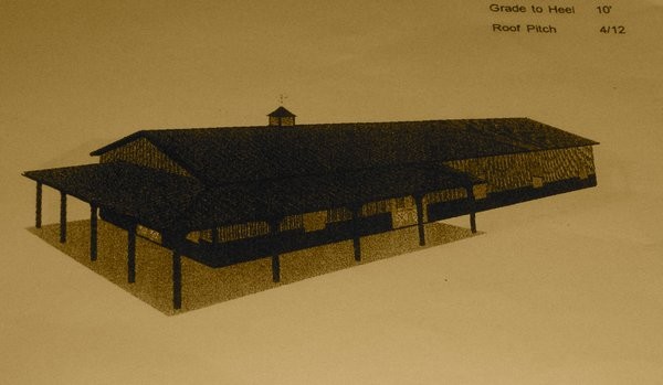 The proposed  80 x 30 dining hall and conference center