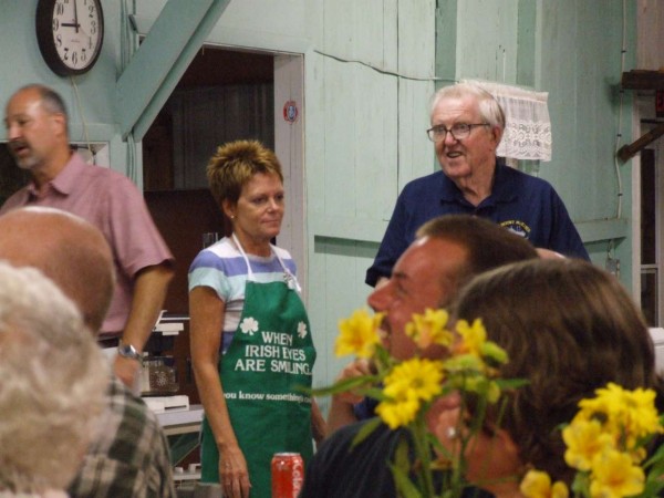 Christie and her dad Bud Shugrue share a moment